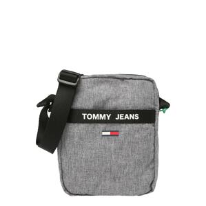 Tommy Jeans Taška cez rameno  sivá melírovaná / čierna / biela / červená / námornícka modrá