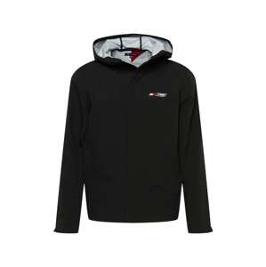 Tommy Sport Športová bunda  čierna / ohnivo červená / biela