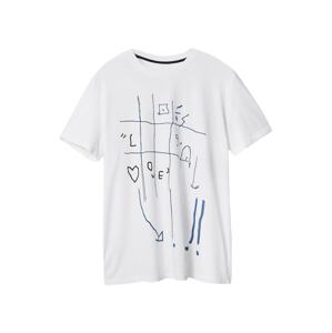 Desigual T-Shirt 'BENEDICT'  biela / námornícka modrá / čierna