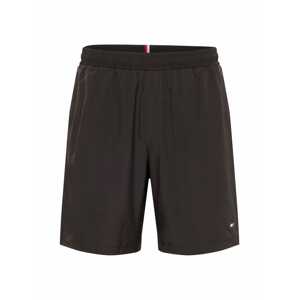 Tommy Sport Športové nohavice  čierna / biela / ohnivo červená