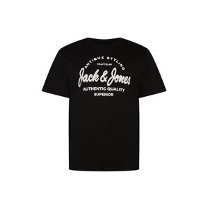Jack & Jones Plus Tričko 'RAFA'  čierna / biela