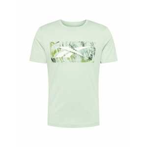 Reebok Sport Funkčné tričko  svetlozelená / biela / olivová / tmavosivá