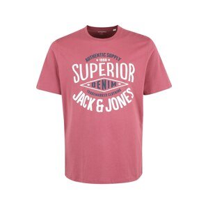 Jack & Jones Plus Tričko  ružová / námornícka modrá / biela