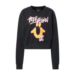 True Religion Sweatshirt  čierna / žltá / biela / svetloružová