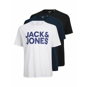 Jack & Jones Plus Tričko  čierna / biela / tmavomodrá