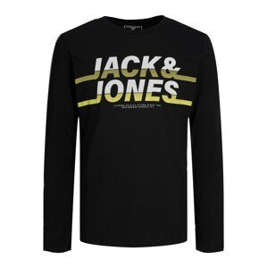 JACK & JONES Tričko 'Charles'  čierna / biela / limetková