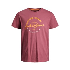 Jack & Jones Plus Tričko 'Brat'  fialová / zlatá žltá