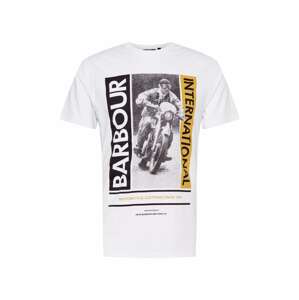 Barbour International Tričko  biela / čierna / tmavožltá