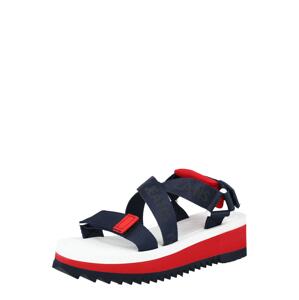Tommy Jeans Sandále  biela / červená / modrá / čierna
