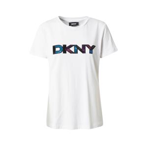 DKNY Tričko  biela / čierna / petrolejová / baklažánová