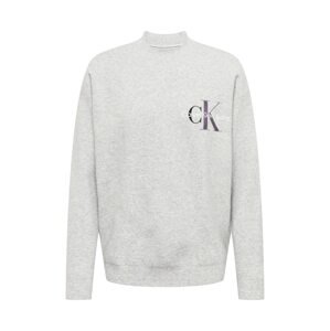 Calvin Klein Jeans Sveter  svetlosivá / čierna / biela