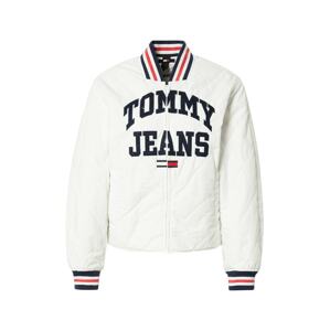 Tommy Jeans Prechodná bunda  biela / tmavomodrá / červená