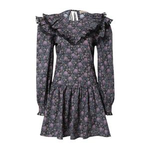 Custommade Košeľové šaty 'Linah'  béžová / fialová / čierna / biela