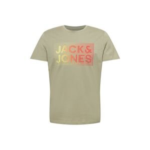 JACK & JONES Tričko 'RAYMOND'  olivová / červená / žltá