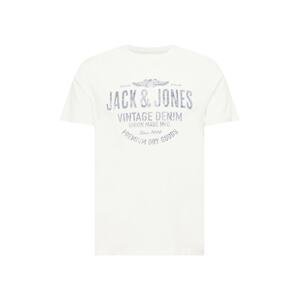 JACK & JONES Tričko  prírodná biela / modrosivá