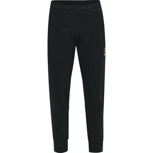 Hummel Športové nohavice 'Liam'  čierna / svetlosivá / oranžová