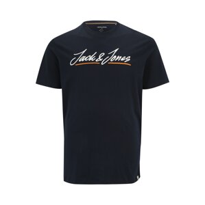 Jack & Jones Plus Tričko  tmavomodrá / svetlooranžová / biela