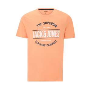 Jack & Jones Plus Tričko 'BRAT'  oranžová / námornícka modrá / biela