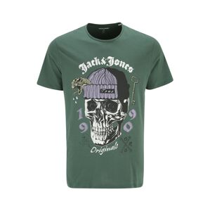 Jack & Jones Plus Tričko 'DOME'  smaragdová / biela / čierna / orgovánová / svetložltá