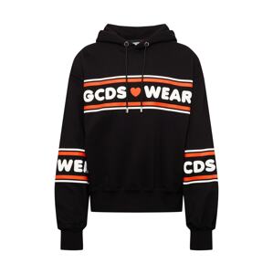 GCDS Sweatshirt  čierna / biela / oranžová