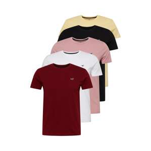 HOLLISTER Tričko  červená / biela / ružová / čierna / žltá