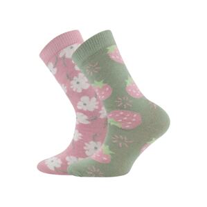 EWERS Ponožky  kaki / svetlozelená / svetloružová / biela