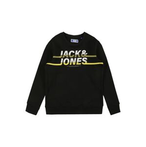 Jack & Jones Junior Mikina 'CHARLES'  čierna / biela / žltá