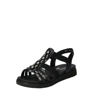 REMONTE Remienkové sandále  čierna / strieborná