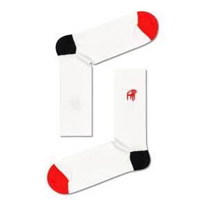 Happy Socks Ponožky  biela / ohnivo červená / čierna