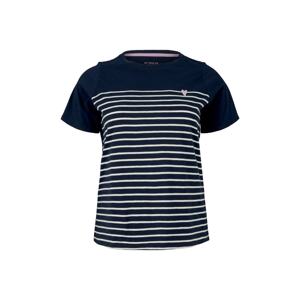 Tom Tailor Women + Tričko  námornícka modrá / biela / fialová