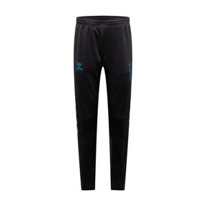 Hummel Športové nohavice  čierna / modrá
