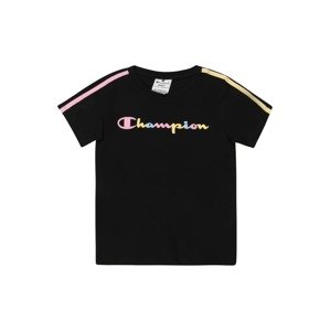 Champion Authentic Athletic Apparel Tričko  čierna / svetloružová / svetlomodrá / pastelovo žltá