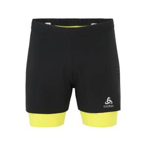 ODLO Športové nohavice 'Zeroweight 5'  čierna / biela / žltá