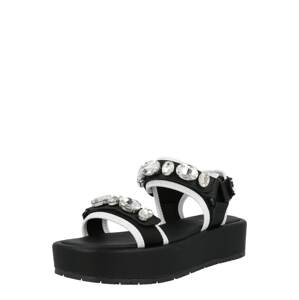 GUESS Remienkové sandále 'RICHARD'  čierna / biela / priehľadná