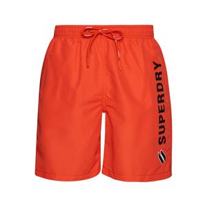 Superdry Plavecké šortky  čierna / oranžovo červená