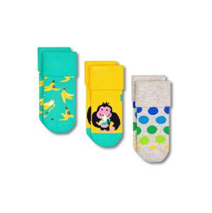 Happy Socks Ponožky 'In The Jungle'  béžová melírovaná / tyrkysová / žltá / zelená / čierna