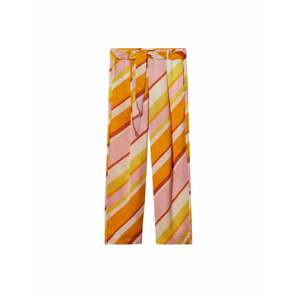 MANGO Plisované nohavice 'Odilia'  oranžová / žltá / biela / svetloružová / červená