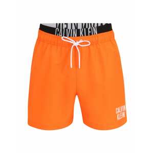 Calvin Klein Swimwear Plavecké šortky  oranžová / biela / čierna