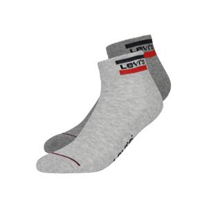 LEVI'S ® Ponožky  sivá melírovaná / svetločervená