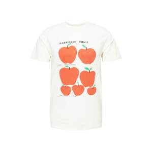 DEDICATED. Tričko 'Stockholm Forbidden Fruit'  biela / oranžovo červená / nefritová / čierna