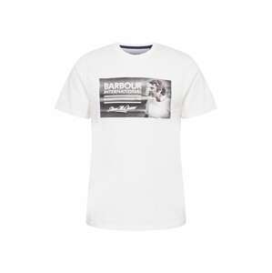 Barbour International Tričko  biela / antracitová / svetlosivá