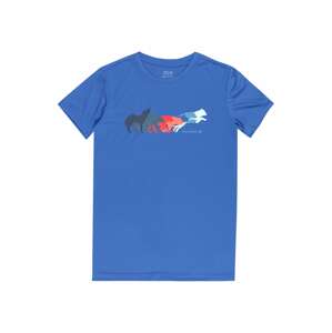 JACK WOLFSKIN Funkčné tričko 'JUMPING WOLF'  dymovo modrá / azúrová / kráľovská modrá / koralová / červená