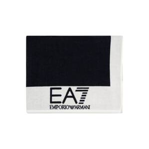 EA7 Emporio Armani Plážová osuška  námornícka modrá / biela / svetlosivá