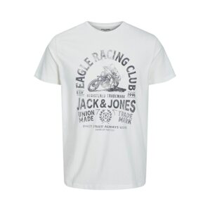 JACK & JONES Tričko 'Biker'  grafitová / biela
