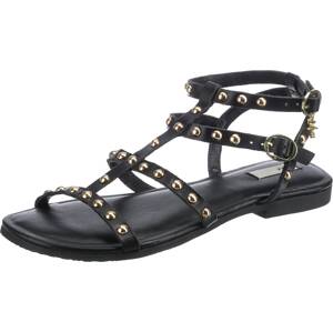 MEXX Remienkové sandále 'Justine'  čierna / zlatá
