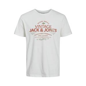 JACK & JONES Tričko 'BLUBOOSTER'  krvavo červená / čierna / biela