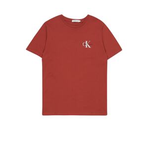 Calvin Klein Jeans Tričko  biela / čierna / hrdzavo červená