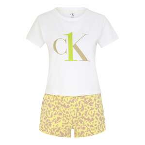 Calvin Klein Underwear Pyžamo  biela / zelená / tmavobéžová / žltá / tmavofialová