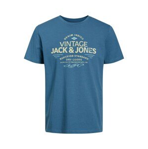 JACK & JONES Tričko 'BLUBOOSTER'  modrosivá / svetlomodrá / svetložltá