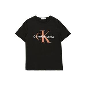 Calvin Klein Jeans Tričko  čierna / biela / lososová